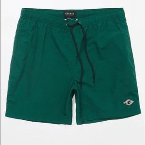 Pacsun 17” green swim trunks